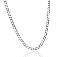 Silver Solid Square Curb Link Necklace
